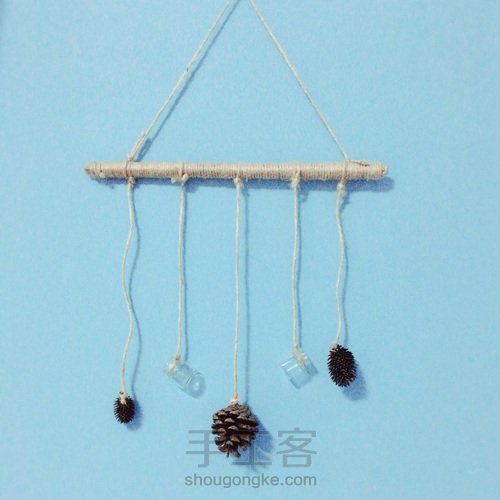 文艺木条麻绳墙饰 第7步