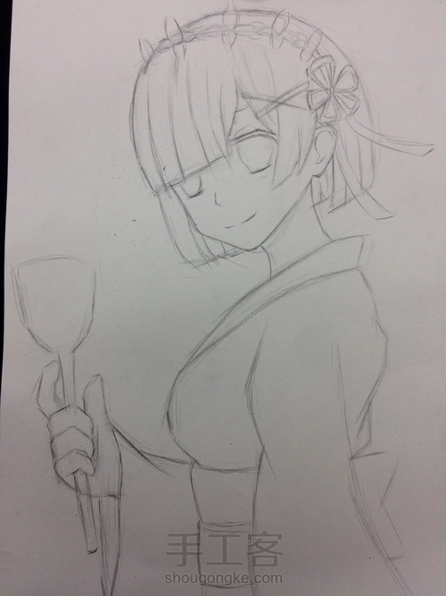 彩铅蕾姆 第2步