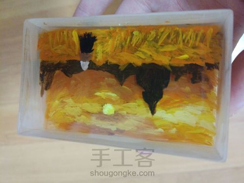 滴胶画‖梵高的老教堂 第16步