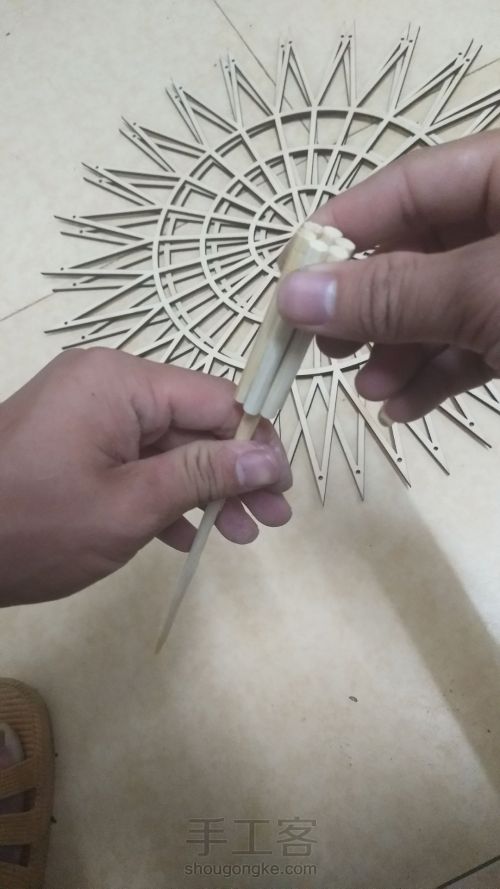 一次性筷子竹签摩天轮新材料圆轮教程 第10步