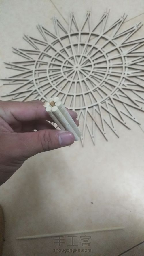 一次性筷子竹签摩天轮新材料圆轮教程 第11步