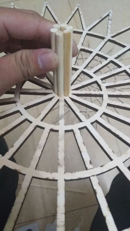 一次性筷子竹签摩天轮新材料圆轮教程 第12步