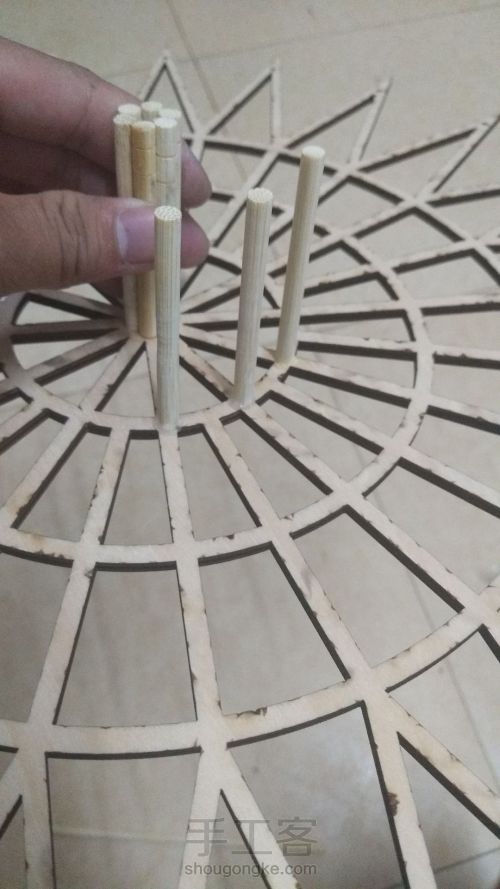 一次性筷子竹签摩天轮新材料圆轮教程 第14步