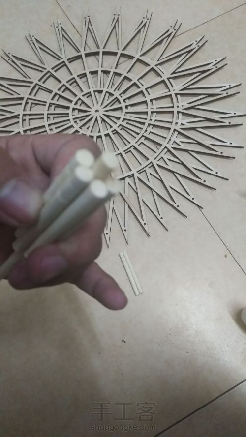 一次性筷子竹签摩天轮新材料圆轮教程 第5步