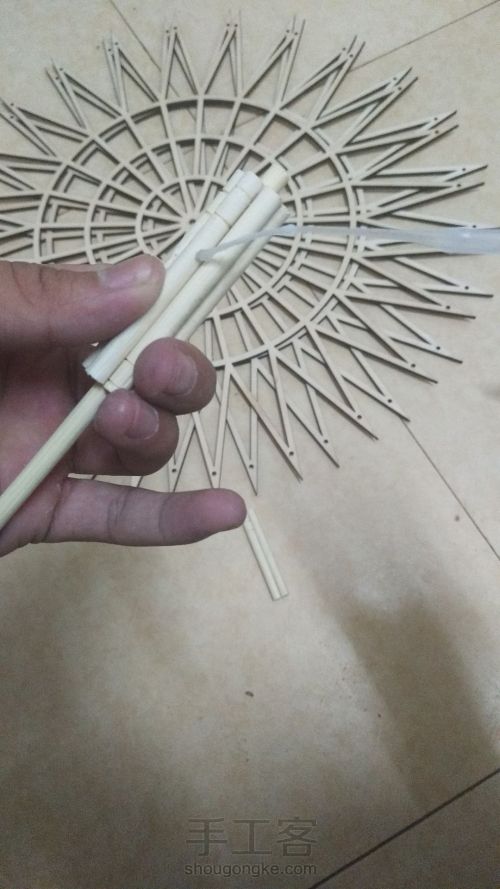 一次性筷子竹签摩天轮新材料圆轮教程 第6步