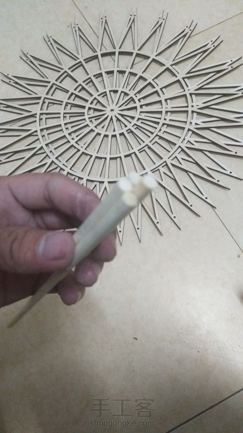一次性筷子竹签摩天轮新材料圆轮教程 第7步