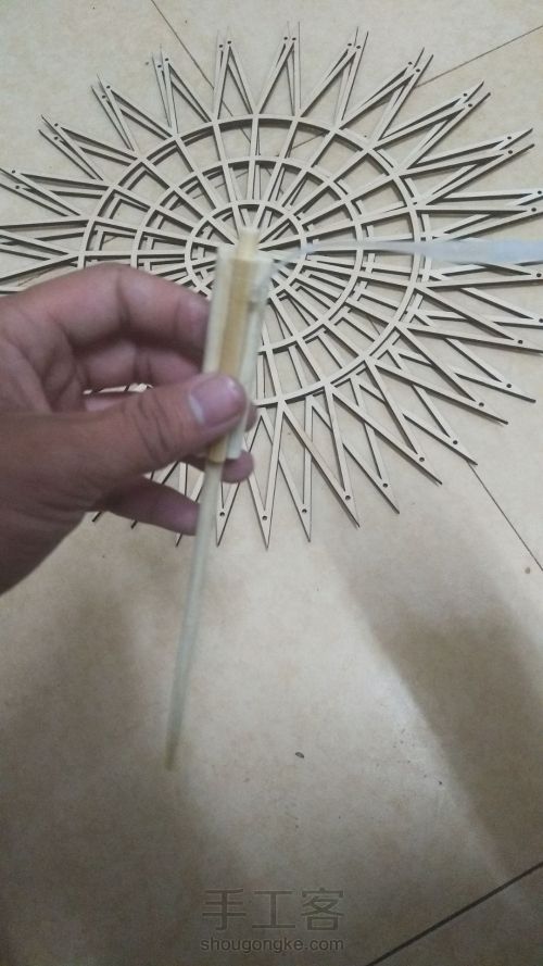 一次性筷子竹签摩天轮新材料圆轮教程 第8步