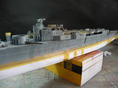 拼装军舰模型制作过程 第40步