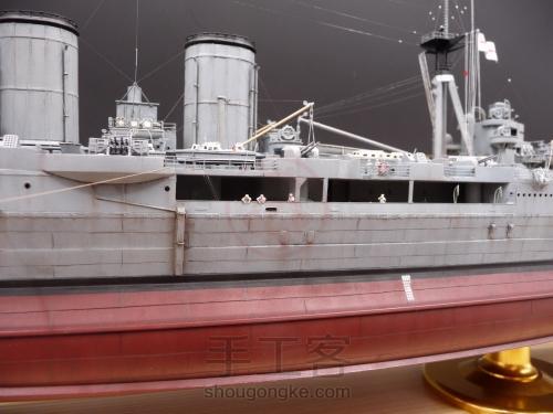 拼装军舰模型制作过程 第69步