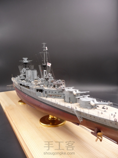 拼装军舰模型制作过程 第95步