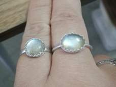 简单又好看的焊接银戒指～拉长石