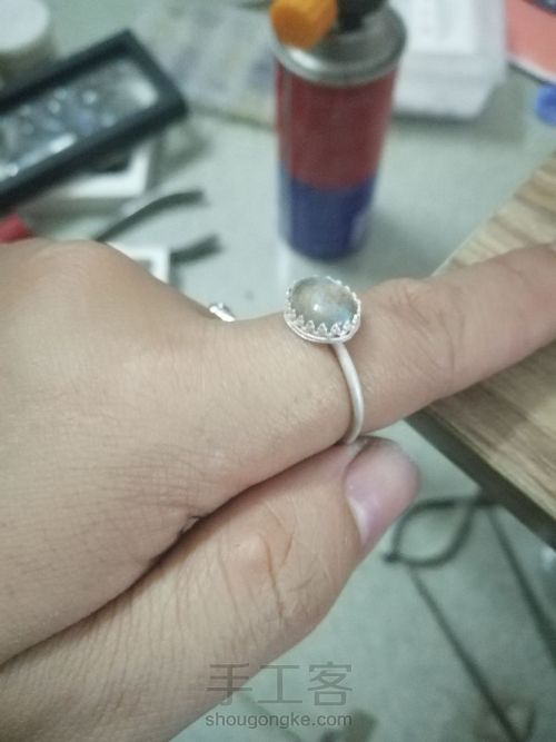 简单又好看的焊接银戒指～拉长石 第10步