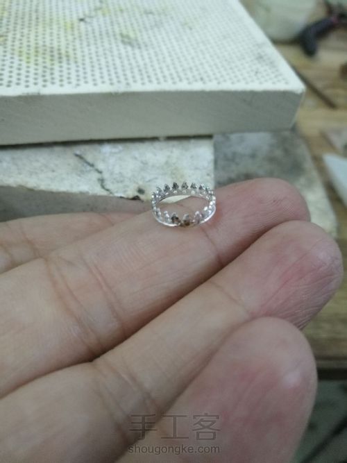 简单又好看的焊接银戒指～拉长石 第4步