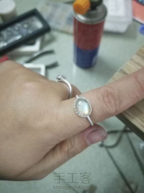 简单又好看的焊接银戒指～拉长石 第9步