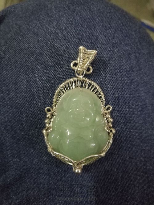 原创 绕线 玉佛 吊坠 第13步