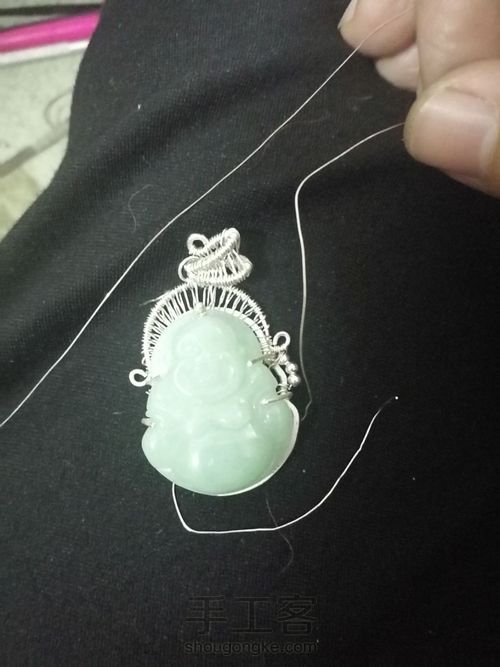 原创 绕线 玉佛 吊坠 第8步