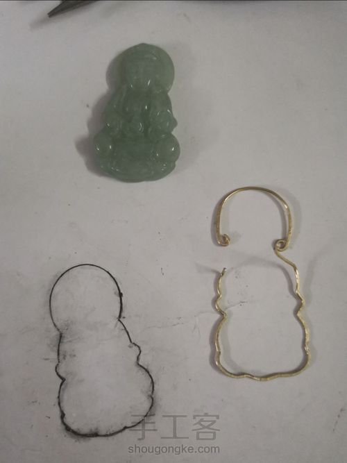 （原创）无焊接 玉石 金属绕线 吊坠 第1步