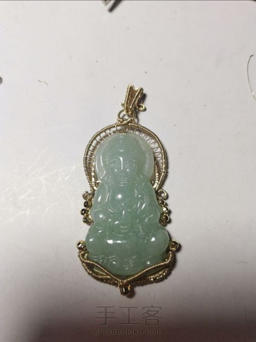 （原创）无焊接 玉石 金属绕线 吊坠 第16步