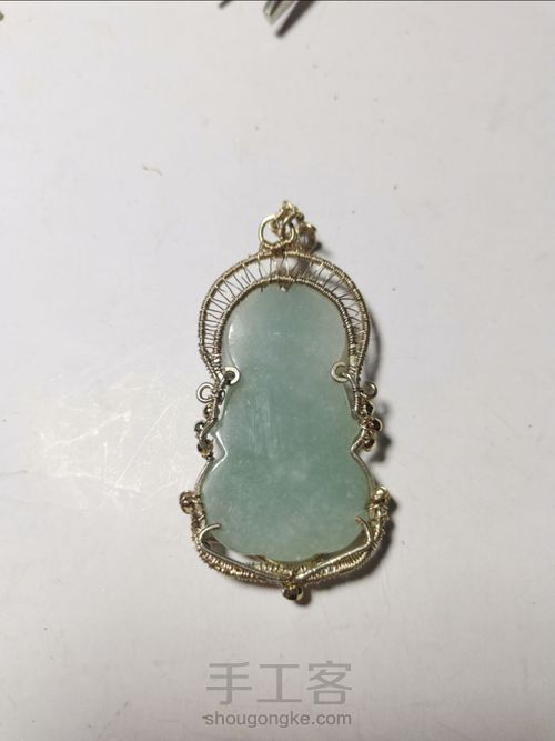 （原创）无焊接 玉石 金属绕线 吊坠 第17步