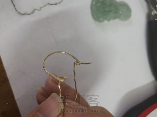 （原创）无焊接 玉石 金属绕线 吊坠 第2步