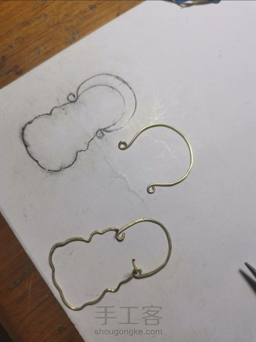 （原创）无焊接 玉石 金属绕线 吊坠 第3步