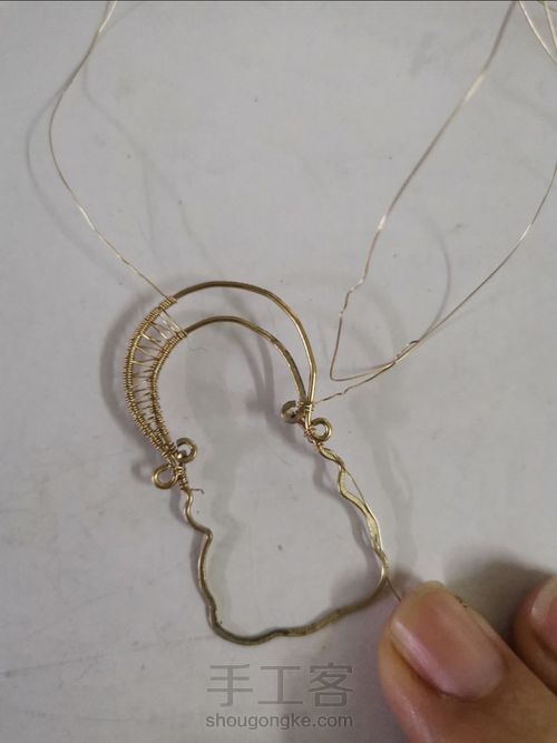 （原创）无焊接 玉石 金属绕线 吊坠 第5步