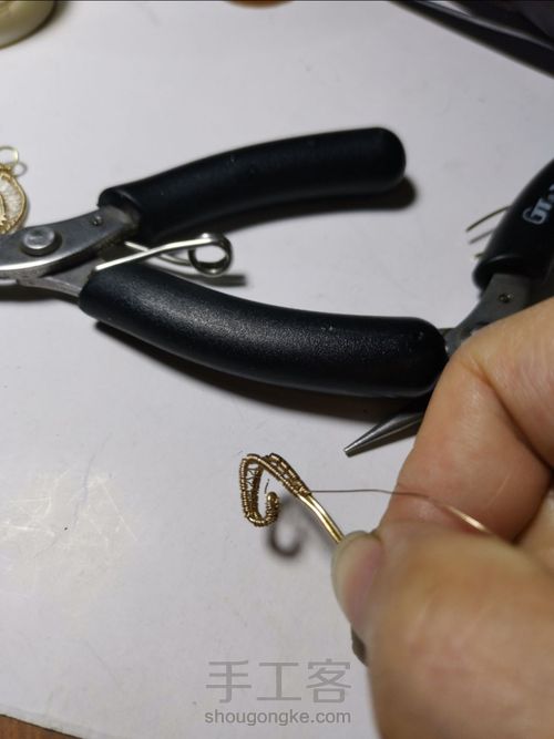 （原创）无焊接 玉石 金属绕线 吊坠 第8步