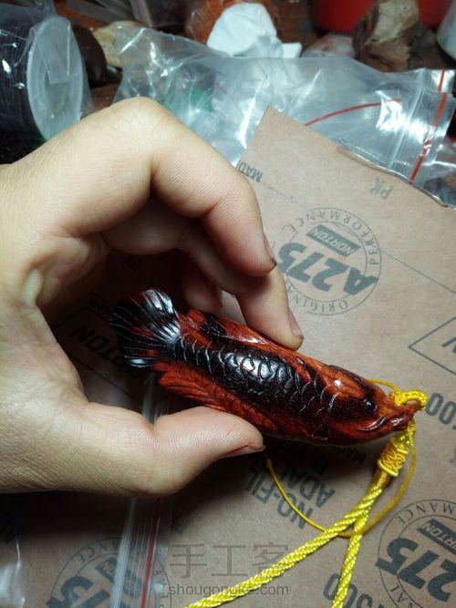木雕金龙鱼制作图解 第14步