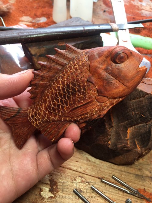 DIY手工木雕鱼的制作过程 第10步