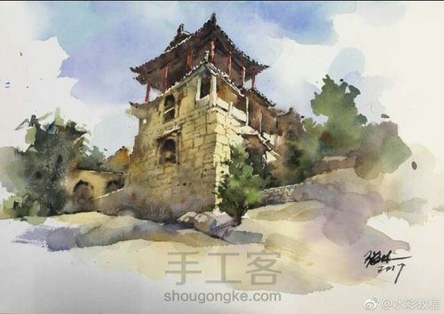 【转】手绘水彩风景画 第1步