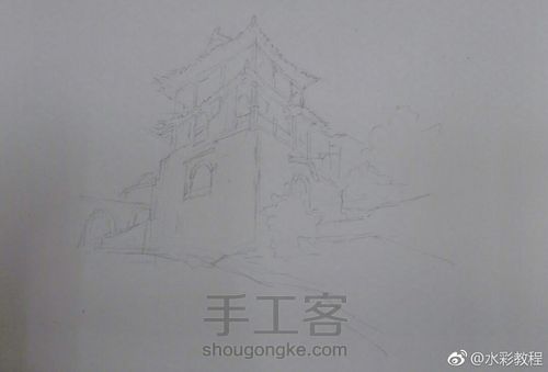 【转】手绘水彩风景画 第2步