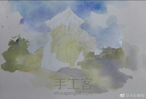 【转】手绘水彩风景画 第3步