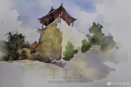 【转】手绘水彩风景画 第4步