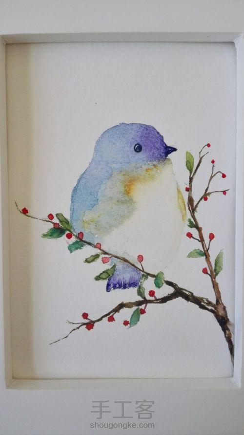 【临摹】手绘水彩小鸟 水彩入门级 第7步