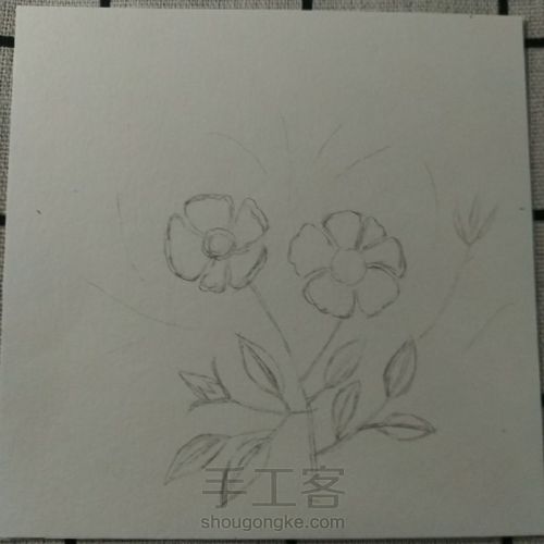 [临]手绘水彩插画小叶子单色 第3步