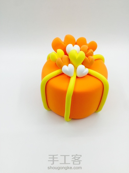 罗弗超轻粘土，小心心蛋糕 第12步