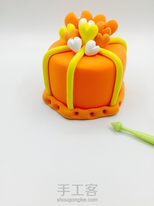 罗弗超轻粘土，小心心蛋糕 第15步