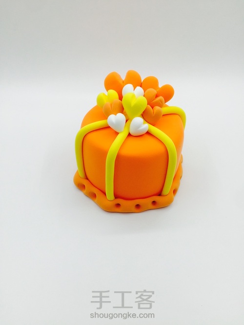 罗弗超轻粘土，小心心蛋糕 第16步