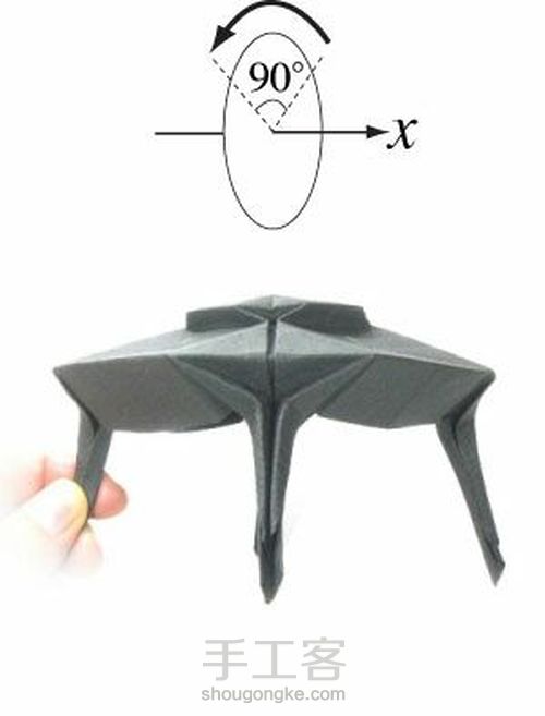 降落的UFO折纸图解    转 第38步
