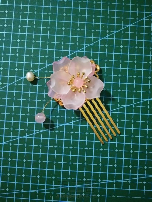 『灼灼桃花』唯美简易流苏发梳 第14步