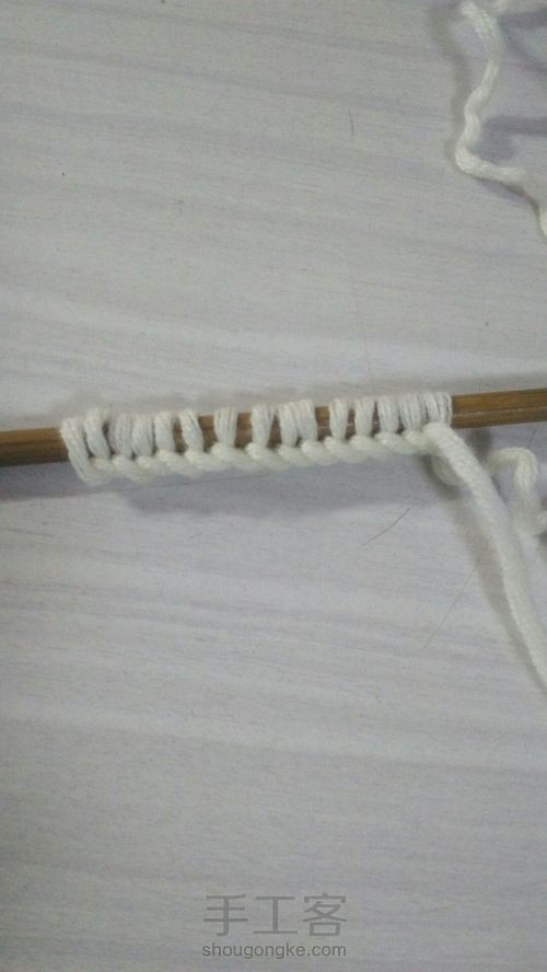 ［围巾教程］渔网花 第1步