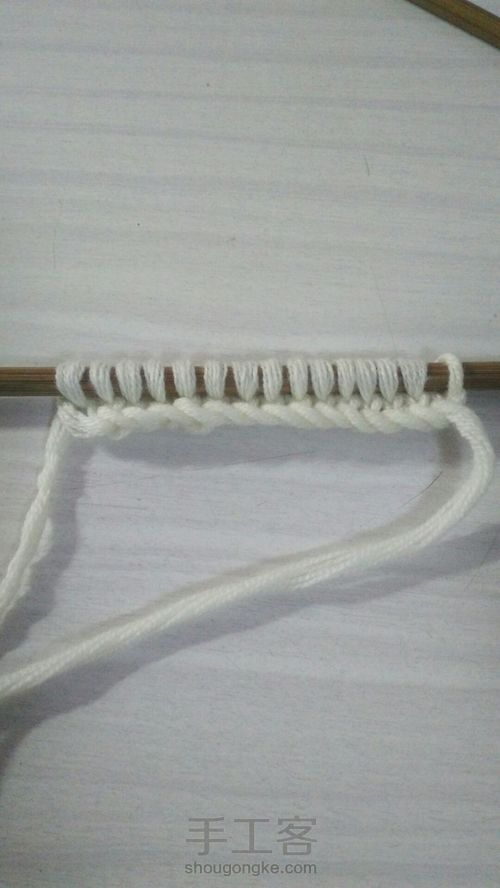 ［围巾教程］渔网花 第3步