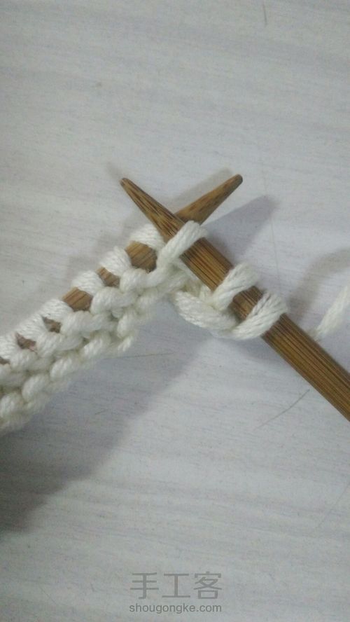 ［围巾教程］渔网花 第7步