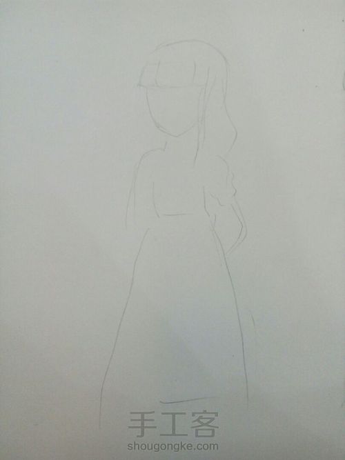 美美的遮脸女子 第2步
