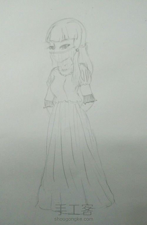 美美的遮脸女子 第3步