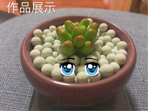 软陶多肉植物—虹之玉锦的做法 第2步