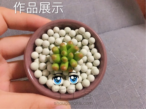 软陶多肉植物—虹之玉锦的做法 第3步