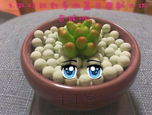 软陶多肉植物—虹之玉锦的做法 第8步