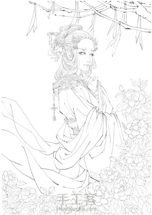 古风美女（电脑绘图）转 第12步