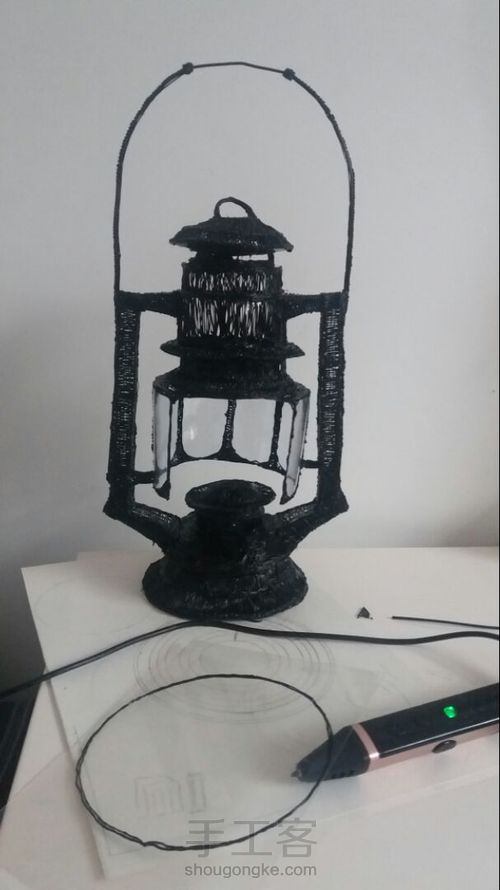 3d打印笔作品 ,马蹄灯制作。 第6步